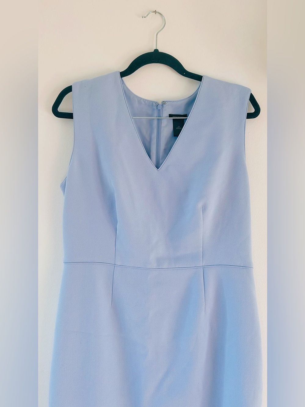 Ann Taylor Factory Light Blue V-Neck Sheath Dress Size 12 - Picture 4 of 5